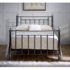 LL Libra Black Chrome with Crystals 5ft Bed Frame